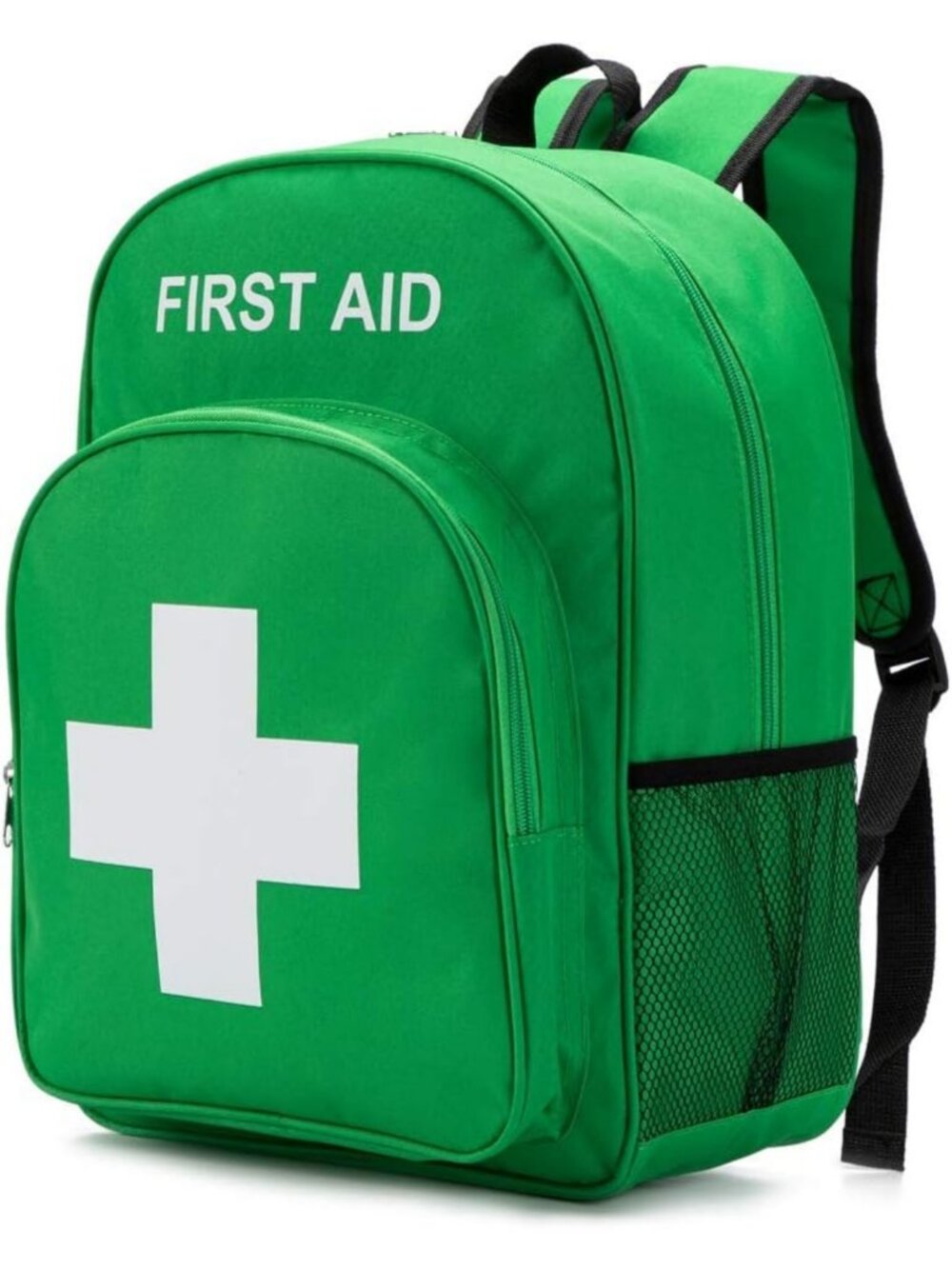 Red Emergency First Aid Backpack - Empty Medical Trauma Bag for Camping